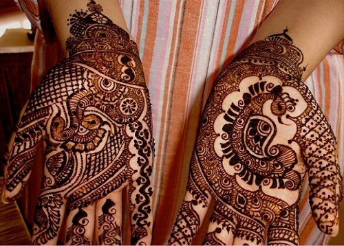 Karva Chauth'a Kuş ve Balık Mehndi Tasarımları