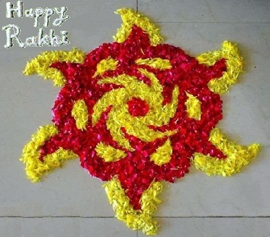 Raksha bandhan üzerinde kadife çiçeği tasarımı