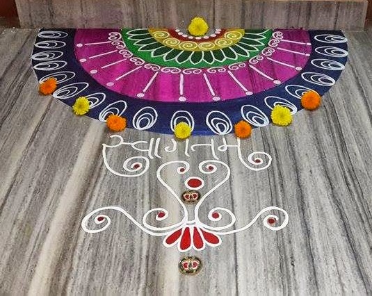 Geleneksel yeni yıl rangoli tasarımı