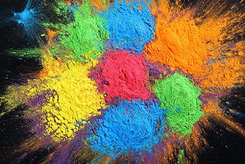 Hindu Rangoli dizainas - apskritas Holi Rangoli