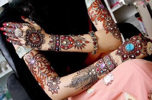 Vestuvių Henna Blizgučiai Mehendi dizainas