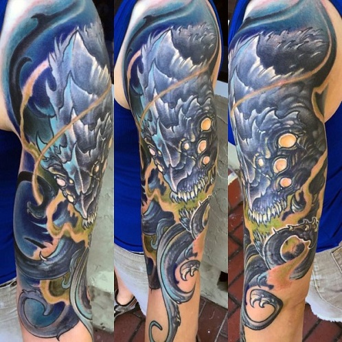 „Sea Monster“ tatuiruotės dizainas