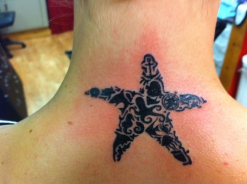 Žvaigždžių jūros tatuiruotės dizainas