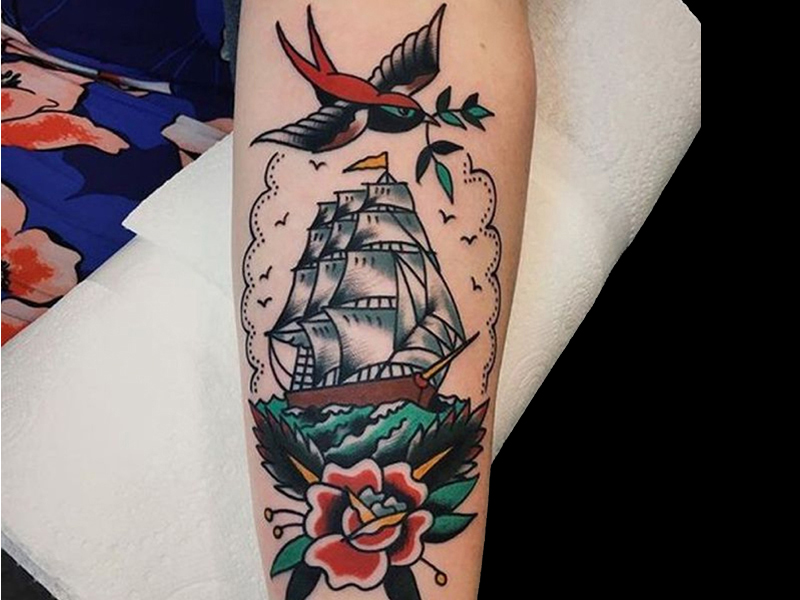 Laivo tatuiruotės idėjos, dizainas ir prasmė