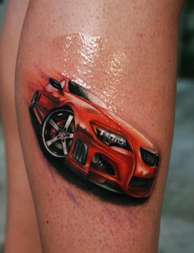 Sportinio automobilio tatuiruotė