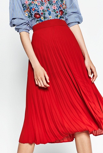 Moteriškas raudonas midi sijonas 3