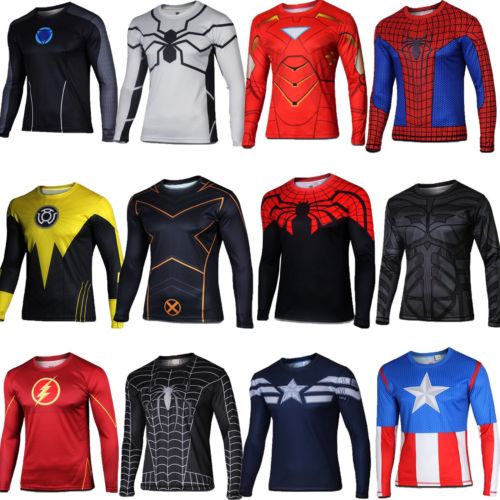 Erkekler için Süper Kahraman Spor Tişörtleri