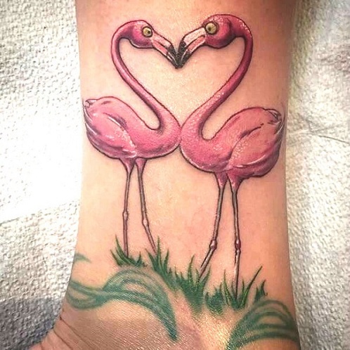 Nuostabus „Flamingo“ tatuiruotės dizainas
