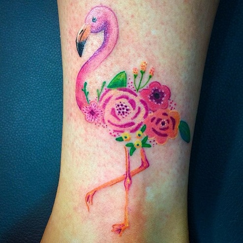 Meninis „Flamingo“ tatuiruotės dizainas