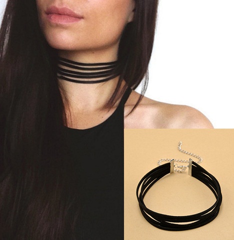5 Strand Kadife Gerdanlık