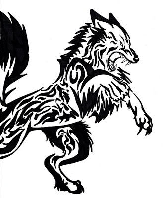 „Wolf Tribal Celtic“ tatuiruotės dizainas