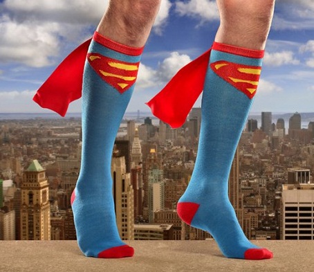 Išgalvotos Supermeno kojinės