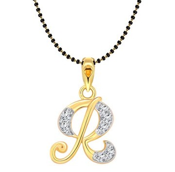 Pradinis laiškas „Gold Plated Mangalsutra“