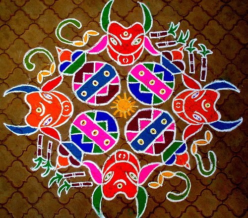 Renkli Diwali Rangoli Tasarımları