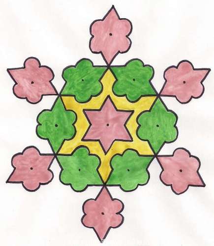 Hint Noktalı Rangoli Tasarımı