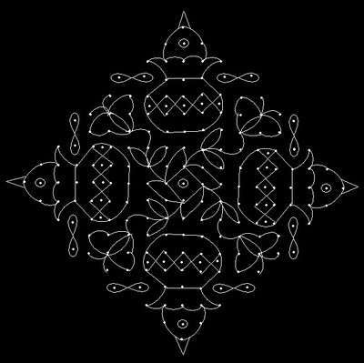 Karmaşık Hint Rangoli Tasarımı