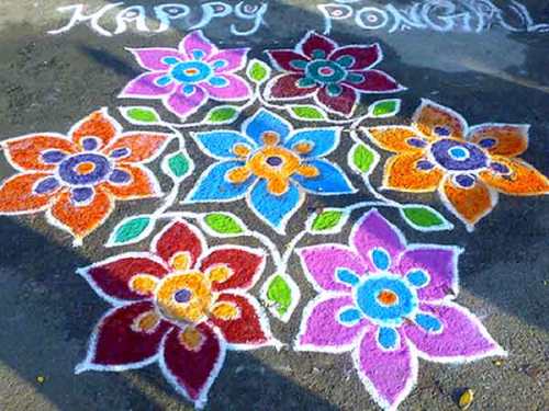 Güzel Hint Çiçek Rangoli