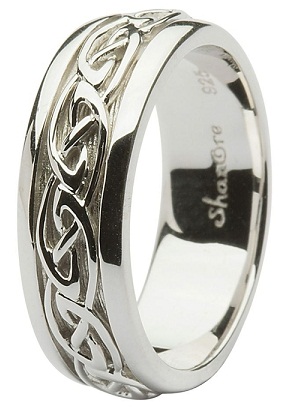 Dizainerio sidabrinis vestuvinis žiedas vyrams