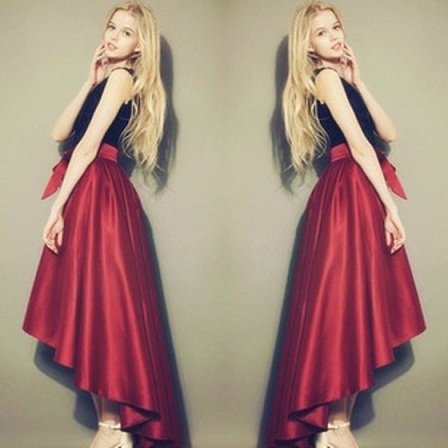 Satin High-low sijonas