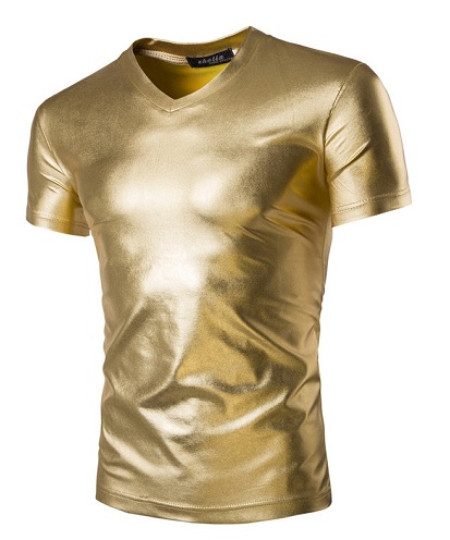 Supantys auksiniai marškinėliai vyrams
