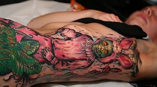 Įspūdingas zombių tatuiruotės dizainas