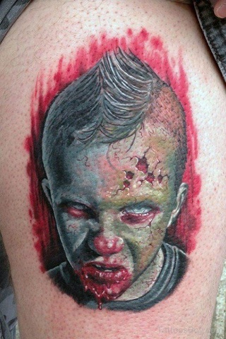 Nuostabus zombių tatuiruotės dizainas