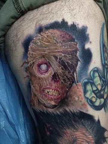 Įspūdingas tatuiruotės „Zombie“ dizainas