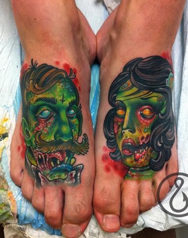 Zombių porų tatuiruotės dizainas