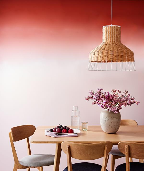 Ο τρέχων χρωματισμός τοίχων υπέροχος σχεδιασμός τοίχου ροζ τοίχου στο εφέ ombre