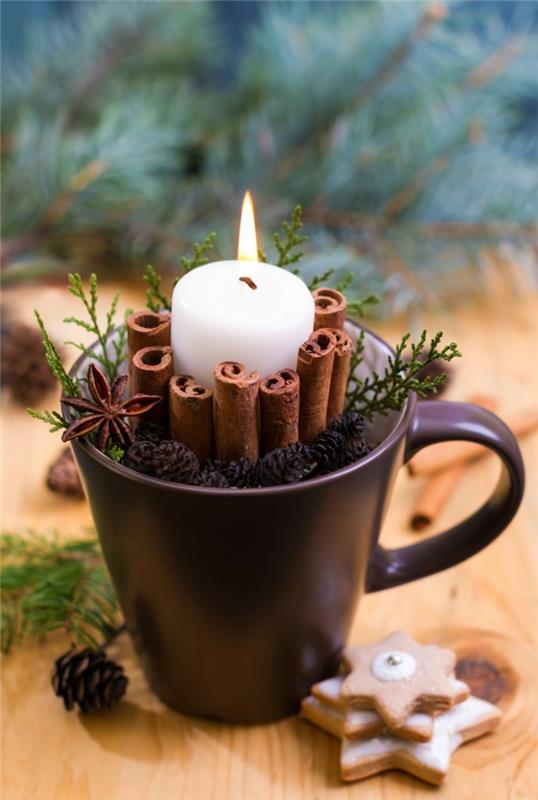 Παλιές κούπες DIY ιδέες Χριστουγεννιάτικο κερί διακόσμησης