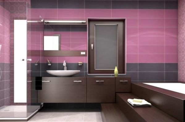 Σκονισμένο ροζ χρώμα τοίχου σχεδιασμός τοίχων παράδειγμα
