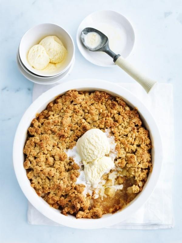 Συνταγή Apple crumble για την προετοιμασία υγιούς crumble μήλου