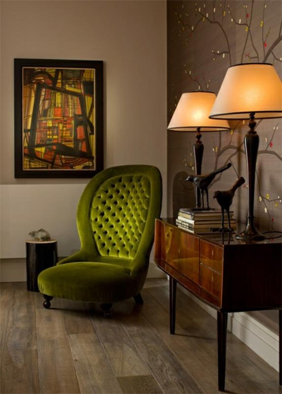 Πράσινη πολυθρόνα επίπλων Art Deco