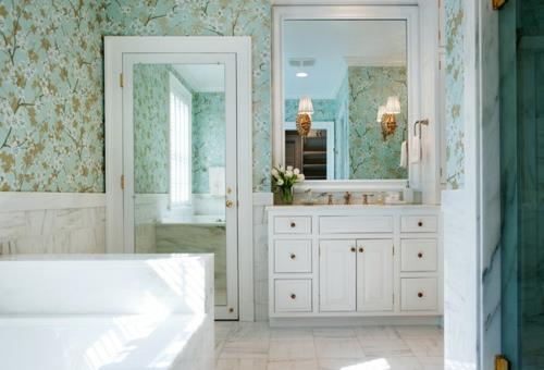 Ασυνήθιστες ιδέες επίπλωσης για ταπετσαρία μπάνιου καθρέφτη τοίχου