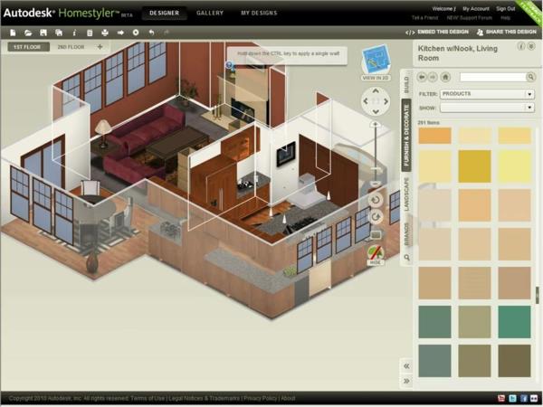 Διαδικτυακός σχεδιασμός διαμερισμάτων Autodesk Homestyler 3d planner δωματίων