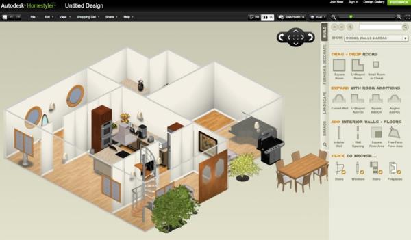 Δωρεάν σχεδιασμός δωματίων στο Autodesk Homestyler σχεδιασμός σαλονιών στο διαδίκτυο