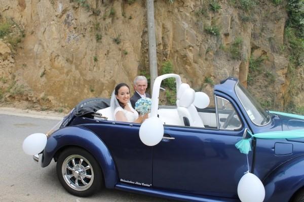 Κοσμήματα γαμήλιου αυτοκινήτου - σκούρο μπλε σκίαση