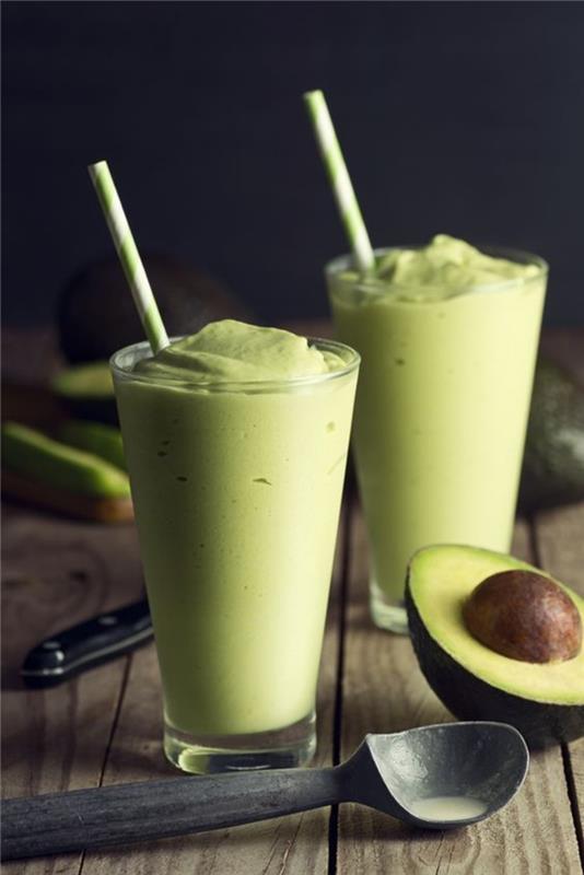 Αβοκάντο Πιάτα Αβοκάντο Υγιεινά πράσινα Smoothies Superfood