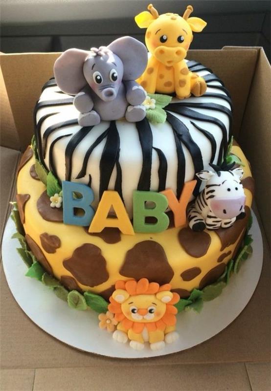 Μωρό κέικ Πάρτι ντους μωρών Κέικ ντους μωρών Κέικ μοτίβου ζούγκλας