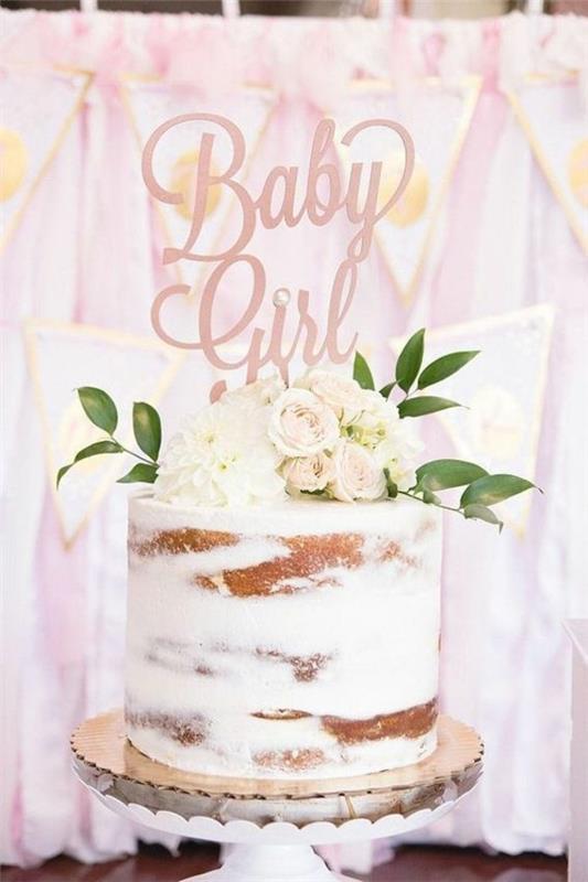 Μωρό κέικ μωρό ντους πάρτι μωρό ντους τούρτα κορίτσι ροζ