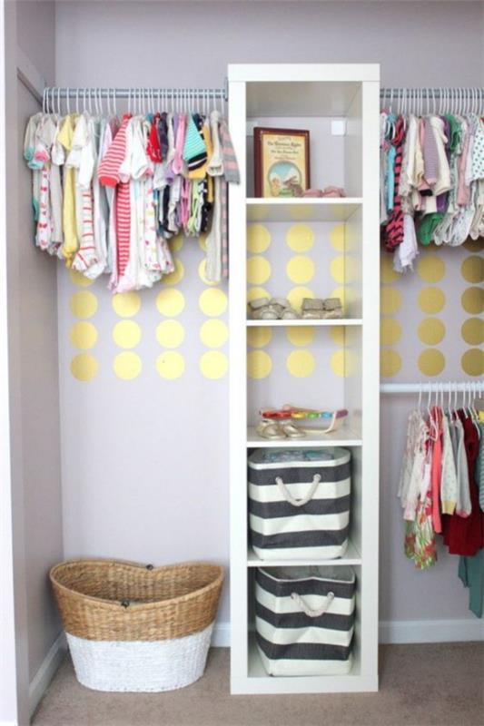 Ρυθμίστε το σχεδιασμό παιδικού δωματίου ανοιχτά ράφια καλάθια ράγες ρούχων