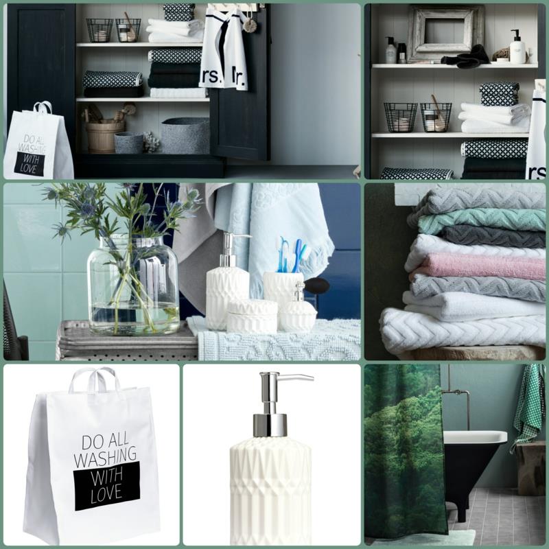 Αξεσουάρ μπάνιου από HundM Home Green White αξεσουάρ μπάνιου φθηνά online