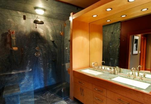 Σχέδια μπάνιου ασιατικού στιλ ενσωματωμένα σε καθρέφτες φωτισμού