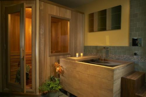 Μπάνιο-σχέδια-σε-ασιατικό στιλ-ξύλο-καθρέφτης-παράθυρο-χωρίσματα-τοίχος