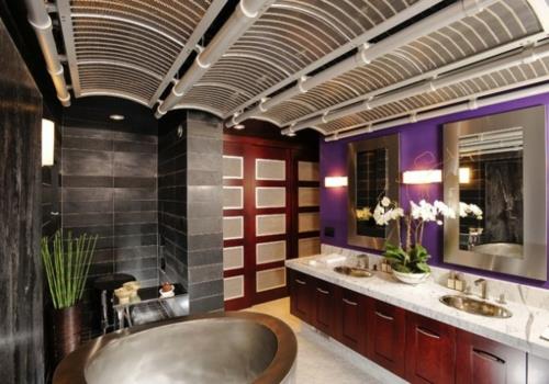 Μπάνιο-σχέδια-σε-ασιατικό στυλ-διακόσμηση οροφής