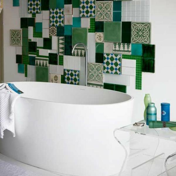 Οι ιδέες για πλακάκια μπάνιου συνδυάζουν εκλεκτικό πράσινο
