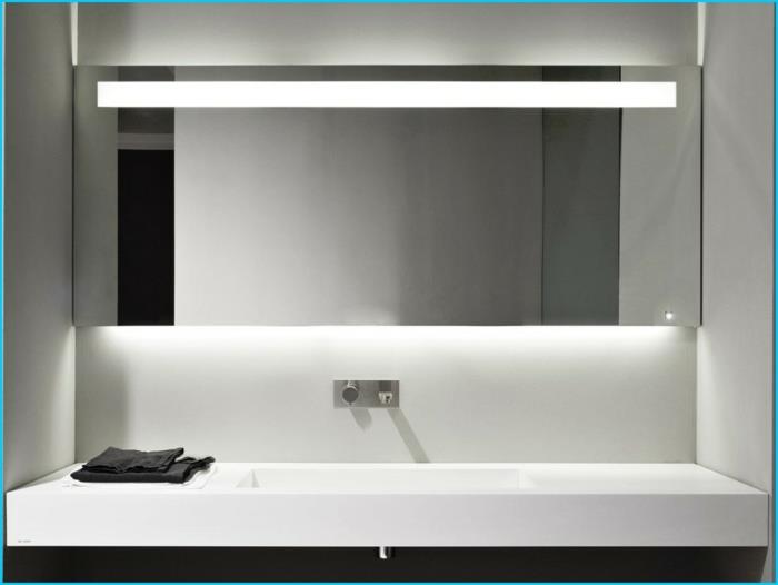 Καθρέφτης μπάνιου φωτισμός τετράγωνο μοντέρνο