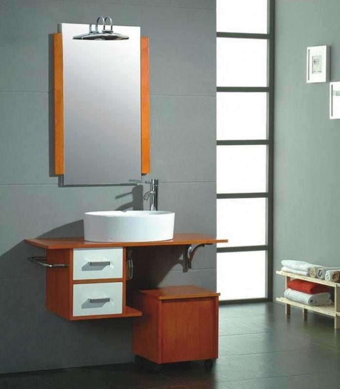 Ιδέες καθρέφτη μπάνιου λευκό ξύλο