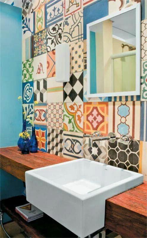 σχέδια χρώματος πολύχρωμα πλακάκια μπάνιου και μπάνιου