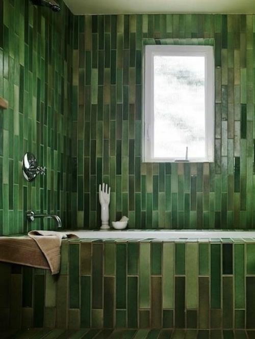 σχέδια χρώματος σκούρο πράσινο πλακάκια μπάνιου και μπάνιου